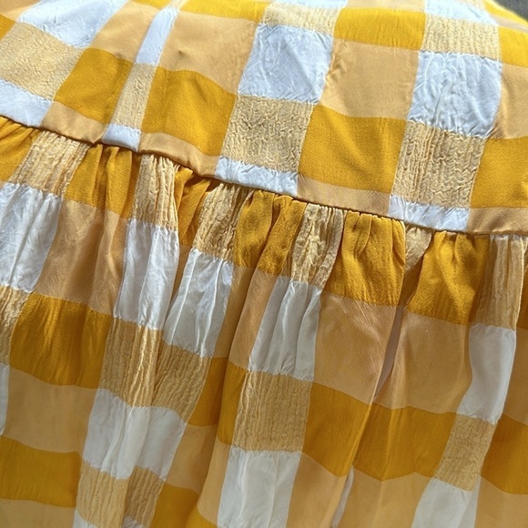 Autumn Adeigbo Lillian Gingham Cutout Midi Sundress in Yellow Gingham size 8. - Picture 10 of 13